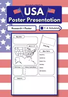 Vorschau - Arbeitsblätter - Poster Presentation + Research/Fact File USA (Get to know the 50 States) - Deckblatt