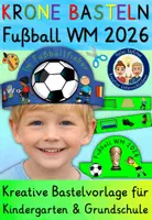 Vorschau - Arbeitsblätter - Fußball WM 2026 Kunst Bastelvorlage Krone - Deckblatt