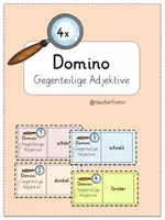 Vorschau - Spiele - Dominos zu gegenteiligen Adjektiven - Deckblatt