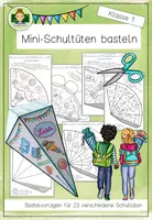Vorschau - Mal- und Bastelvorlagen - Bastelvorlage: Mini- Schultüten zur Einschulung (Kunst Grundschule) - Deckblatt