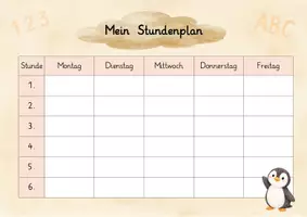 Vorschau - Lehrpläne/Lehrermaterial - Pinguinklasse - Stundenplan - Seite 1