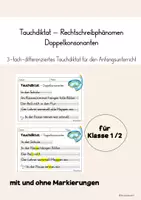Vorschau - Arbeitsblätter - Tauchdiktat - Wörter mit Doppelkonsonanten - Klasse 2 - Deckblatt