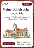 Vorschau - Spiele - DaZ/DaF Lernspiele Grundschule Bingo Würfelspiel Lernweg 1 - Deckblatt