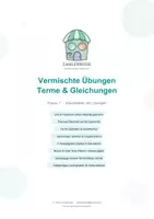 Vorschau - Stundenentwürfe - Gleichungen: Vermischte Übungen - Deckblatt