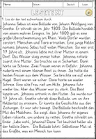Vorschau - Arbeitsblätter - Ballade - Johanna Sebus (Goethe), Lesen und Verstehen Arbeitsblätter mit Lesetext, Fragen - Seite 2