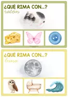 Vista previa - Tarjetas / Manipulativos - 20 TARJETAS. ¿QUÉ RIMA CON...? - página 2