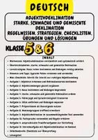 Vorschau - Arbeitsblätter - Adjektivdeklination Starke, schwache und gemischte Deklination Regelwissen, Strategien, Checklisten, Übungen und Lösungen Klasse 5 & Klasse 6 - Deckblatt
