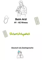 Vorschau - Arbeitsblätter - beim Arzt -Unterrichtspaket A1/A2 DaZ DaF - Deckblatt
