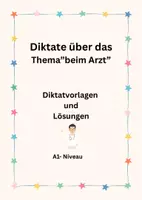 Vorschau - Arbeitsblätter - beim Arzt- Diktat A1 DaZ DaF - Deckblatt