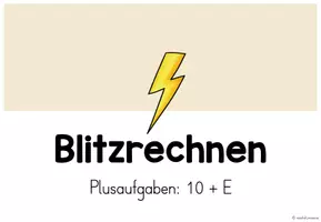 Vorschau - Präsentationen/Tafelbilder - Blitzrechnen (Digitale Tafel) - Addition Zahl 10 + Einer (Mathe Klasse 1) - Seite 3