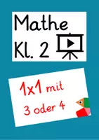 Vorschau - Präsentationen/Tafelbilder - Einmaleins: Malaufgaben mit 3 oder 4 (Lernvideo) - Deckblatt