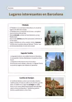 Vorschau - Arbeitsblätter - Lugares interesantes en Barcelona (Lesetexte) - Deckblatt