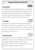 Vorschau - Arbeitsblätter - Sachtexte Typisch Österreichische Gerichte Klasse 3 und 4, Leseverständnis differenziert mit Fragen und Lösungen. - Seite 3