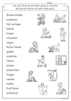 Vorschau - Arbeitsblätter - Verben Frühling, Arbeitsblatt & Legespiele, 3-fach differenziert mit Lösungen, Klasse 2, Deutsch, DAZ - Seite 3