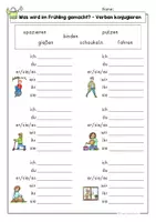 Vorschau - Arbeitsblätter - Verben konjugieren Frühling, Arbeitsblätter & Legekreis – Deutsch Grammatik, Klasse 2 - Seite 3