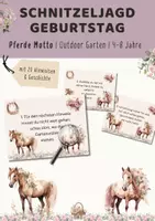 Vorschau - Spiele - Schnitzeljagd Geburtstag für Garten | Motto Pferde | Outdoor Schatzsuche Kindergeburtstag draußen | 4–8 Jahre - Deckblatt