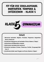 Vorschau - Arbeitsblätter - Fit für die Schulaufgabe: Wortarten, Tempora & Satzzeichen – Klasse 5 - Deckblatt