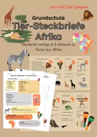 Vorschau - Arbeitsblätter - Tier-Steckbriefe Afrika - Deckblatt
