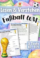 Vorschau - Arbeitsblätter - Lesen & Verstehen - Fußball WM 2026 (Klasse 1-5) - Deckblatt