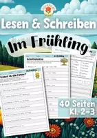 Vorschau - Arbeitsblätter - Lesen & Schreiben | Rechtschreibung, Satzbau, Grammatik - Im Frühling (Klasse 2-3) - Deckblatt
