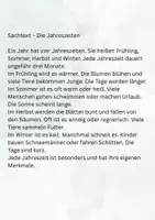 Vorschau - Arbeitsblätter - Sachtext - Jahreszeiten für Klasse 3 und 4 - Seite 1