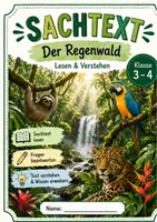 Vorschau - Arbeitsblätter - Sachtext - Regenwald für Klasse 3 und 4 - Deckblatt