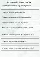 Vorschau - Arbeitsblätter - Sachtext - Regenwald für Klasse 3 und 4 - Seite 2
