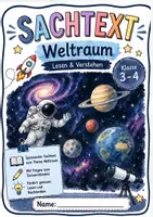 Vorschau - Arbeitsblätter - Sachtext - Weltraum für Klasse 3 und 4 - Deckblatt