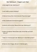 Vorschau - Arbeitsblätter - Sachtext - Weltraum für Klasse 3 und 4 - Seite 2
