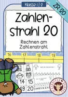 Vorschau - Unterrichtsreihen - Zahlenstrahl bis 20 spielerisch üben – Bewegungsspiel für den Matheunterricht - Deckblatt