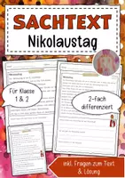 Vorschau - Arbeitsblätter - Sachtext Nikolaustag - Deckblatt
