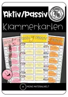 Vorschau - Aufgabenkarten - Aktiv/Passiv Klammerkarten Klasse 7/8 - Deckblatt