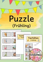 Vorschau - Fördermaterial/Inklusion - Klettmappen, Puzzle Frühling, Hälften - Deckblatt