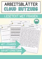 Vorschau - Arbeitsblätter - Cloud Nutzung Arbeitsblätter Lernmaterialien zum Üben Wiederholen und Fördern - Deckblatt