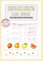 Vorschau - Arbeitsblätter - Einmaleins: 4er-Reihe in Bewegung - Deckblatt