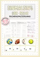 Vorschau - Arbeitsblätter - Einmaleins: 8er-Reihe in Bewegung - Deckblatt