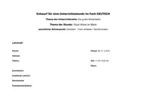 Vorschau - Stundenentwürfe - Unterrichtsstunde Deutsch 5. Klasse - Wörterfabrik / Schreiben, Texte verfassen, Rechtschreiben - Seite 2