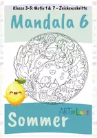 Vorschau - Mal- und Bastelvorlagen - Sommer Mandala Flamingo & Zitrone zeichnen | kreative Kunst Grundschule Klasse 3–5 - Seite 1