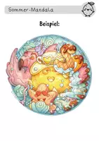 Vorschau - Mal- und Bastelvorlagen - Sommer Mandala Flamingo & Zitrone zeichnen | kreative Kunst Grundschule Klasse 3–5 - Seite 3