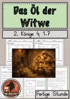 Vorschau - Stundenentwürfe - Das Öl der Witwe, Bibel, altes Testament, Wunder - Deckblatt