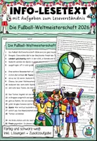 Vorschau - Arbeitsblätter - Fußball WM 2026 - Deckblatt