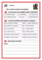 Vista previa - Hojas de trabajo - CREA TU PROPIA HISTORIA DE SUPERHÉROE - Portada