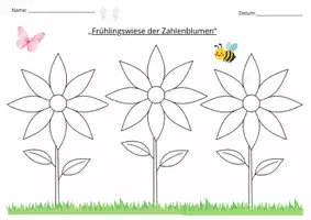 Vorschau - Arbeitsblätter - Frühlingswiese der Zahlenblumen - Bewegtes Lernen zur Multiplikation - Seite 1