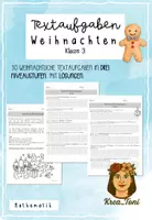 Vorschau - Arbeitsblätter - Textaufgaben Weihnachten – 30 Sachaufgaben in 3 Schwierigkeitsstufen mit Lösungen (Klasse 3) - Deckblatt