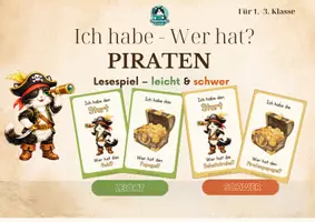 Vorschau - Spiele - Ich habe.../Wer hat…? Piraten – Lesespiel zum flüssigen Lesen (2.–3. Klasse) - Seite 1