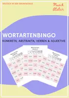 Vorschau - Stationenlernen - Bingo-Paket - Nomen, Verben & Adjektive + Nomen-Bingo - Seite 1