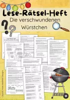 Vorschau - Stundenentwürfe - Lese-Rätsel-Heft zur Leseförderung: Die verschwundenen Würstchen - dreifach differenziert - Deutsch Klasse 2-4 – Lesen und verstehen/ sinnentnehmendes Lesen/ Leseverständnis - Deckblatt