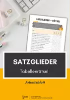 Vorschau - Arbeitsblätter - Satzglieder Tabellenrätsel - Deckblatt