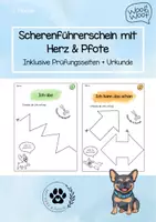Vorschau - Arbeitsblätter - Scherenführerschein mit Herz & Pfote - Deckblatt
