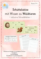 Vorschau - Arbeitsblätter - Sätze bilden: Waldtiere | Schüttelsätze | Kl. 1-2 - Deckblatt